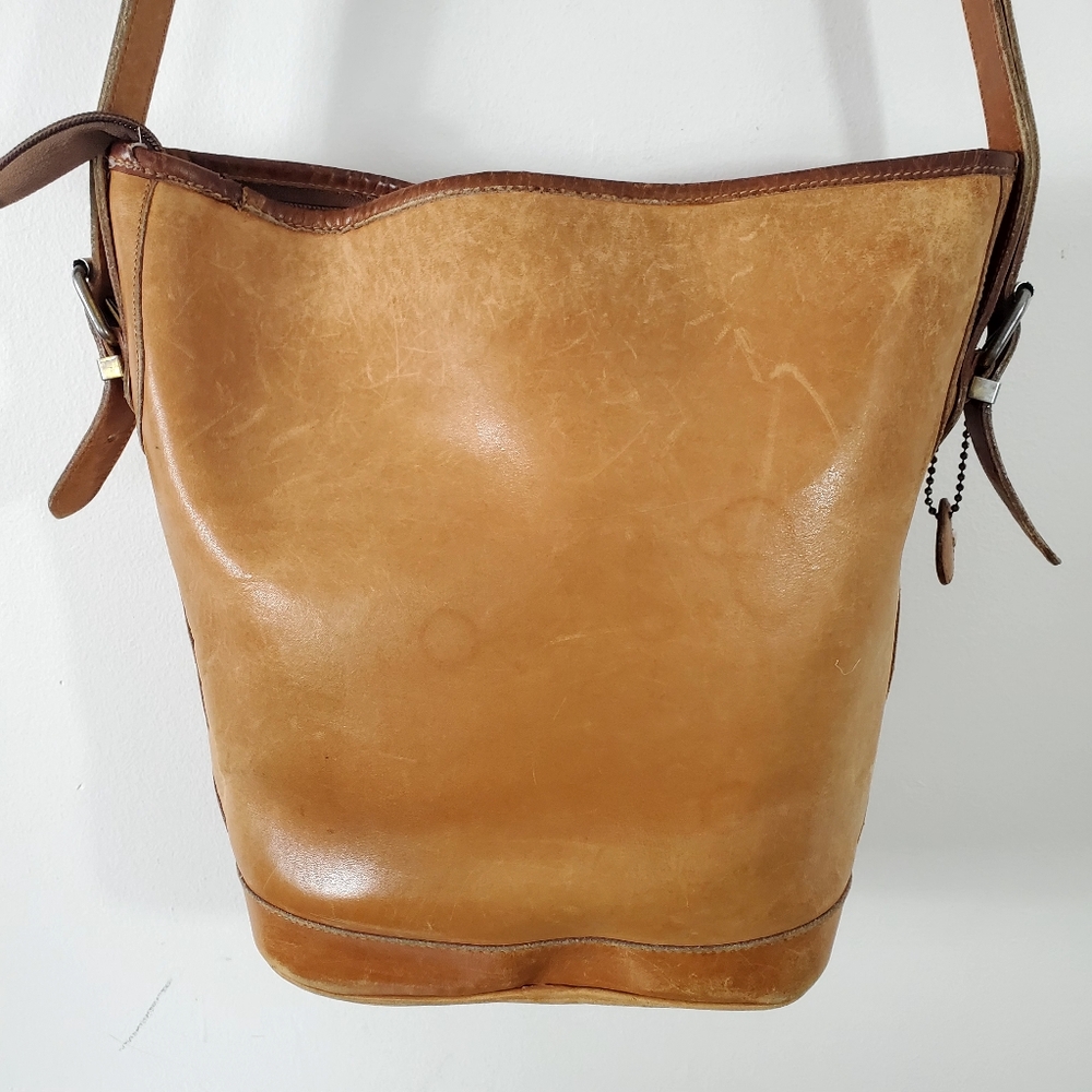 Roots Leather Extra Large Hobo Bucket Shoulder Crossbody Bag Made in Canada - Picture 6 of 15